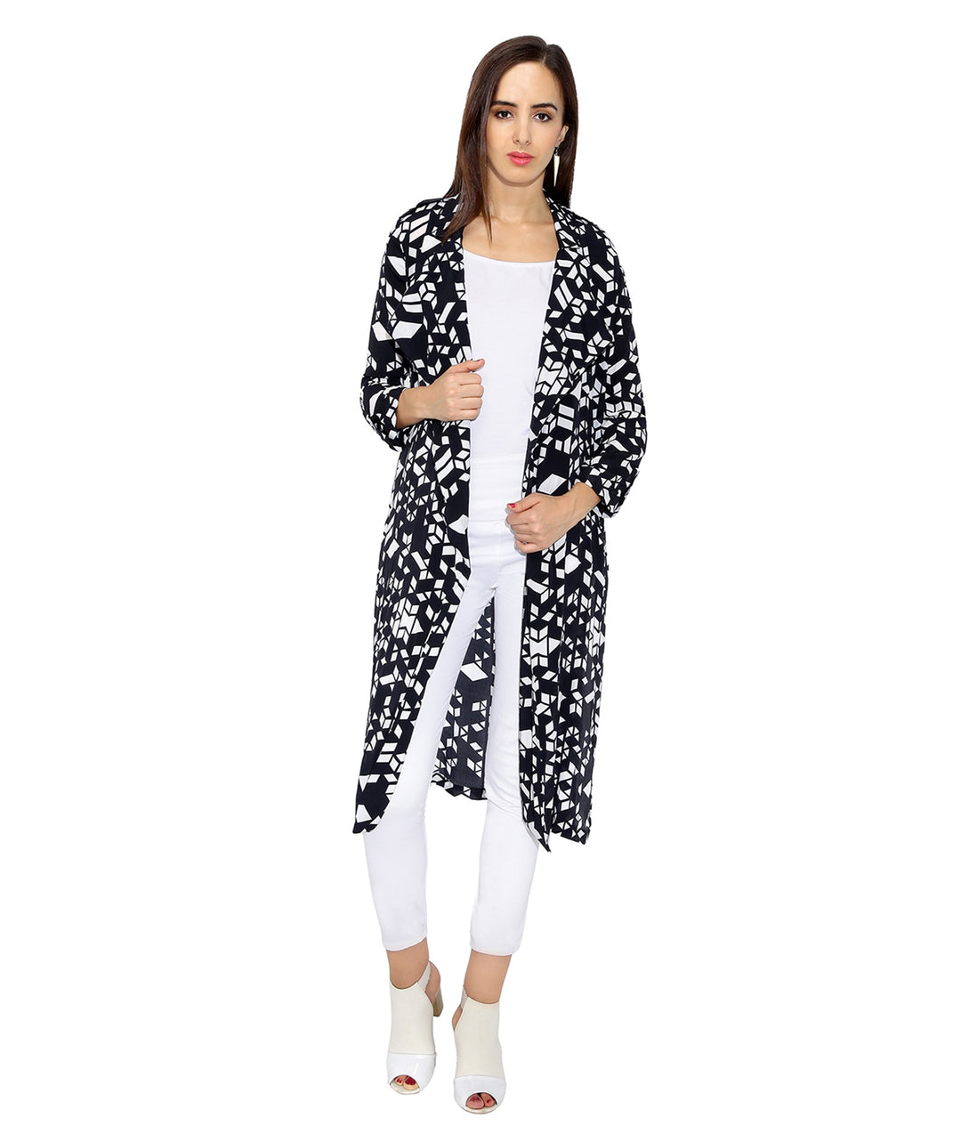 Geometric Printed Long Jacket