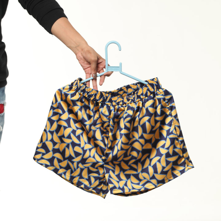 Navy Melon Satin Shorts