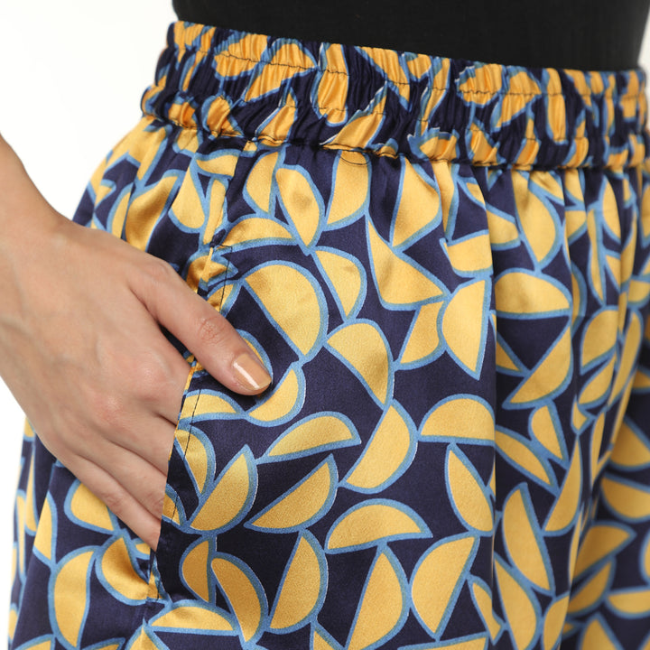 Navy Melon Satin Shorts