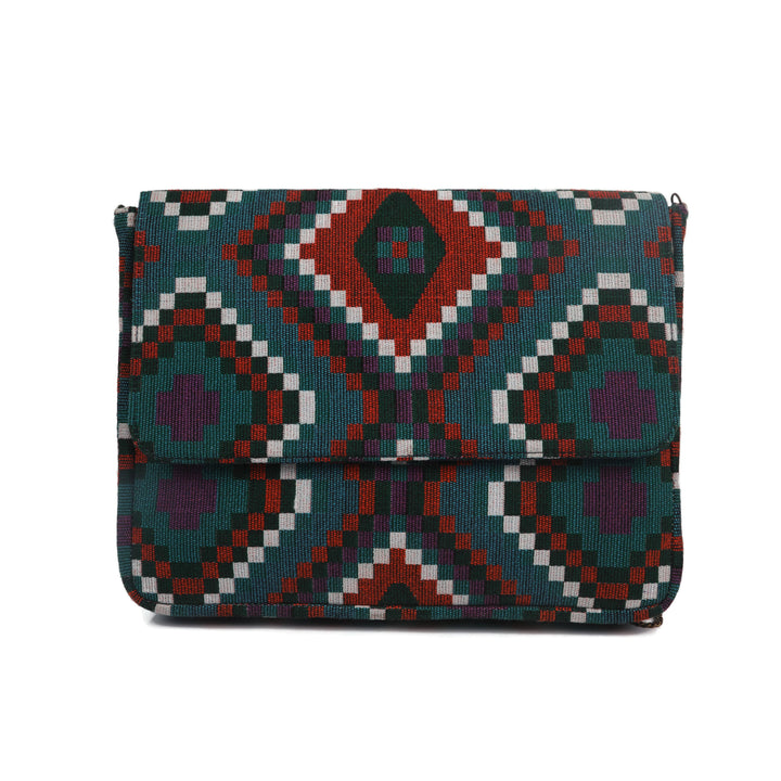Abstract Print Blue Laptop Sling Bag
