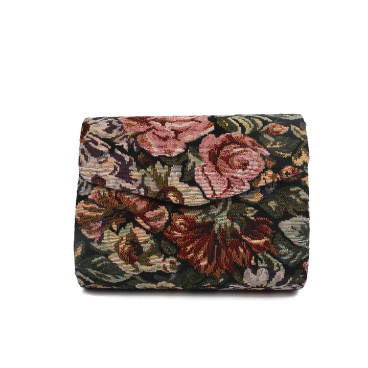 Retro Floral Printed Clutch