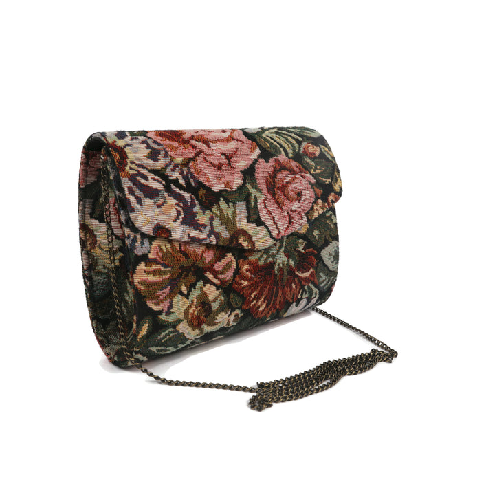 Retro Floral Printed Clutch