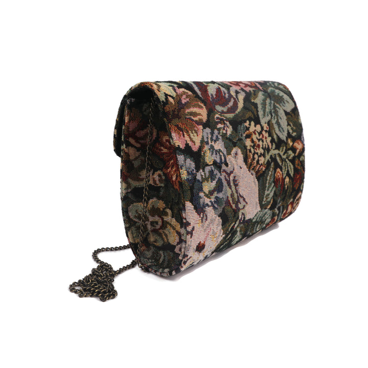 Retro Floral Printed Clutch