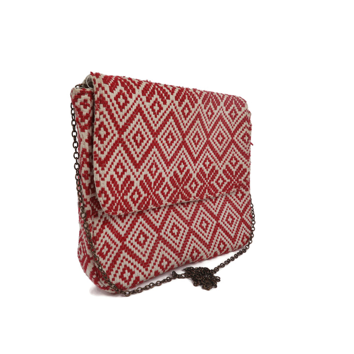 Red Geometric Laptop Sling Bag