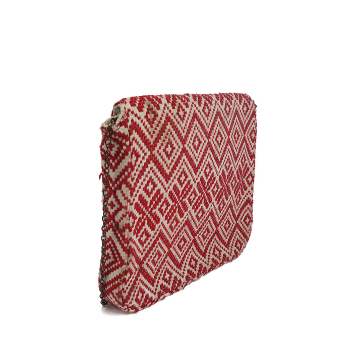 Red Geometric Laptop Sling Bag