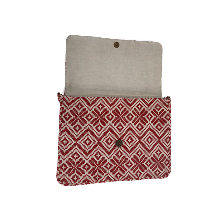 Red Geometric Laptop Sling Bag