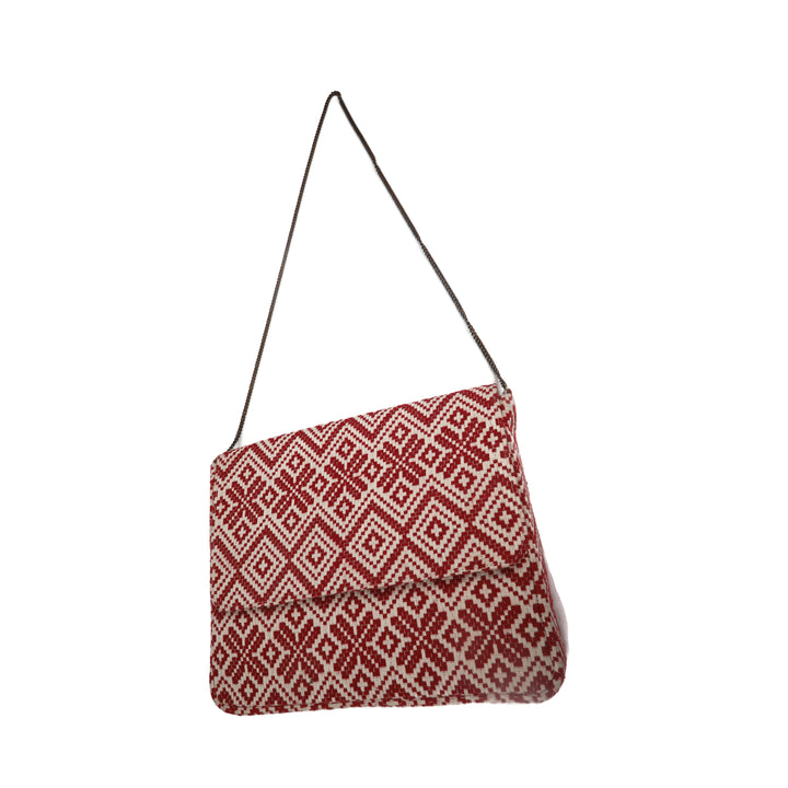 Red Geometric Laptop Sling Bag