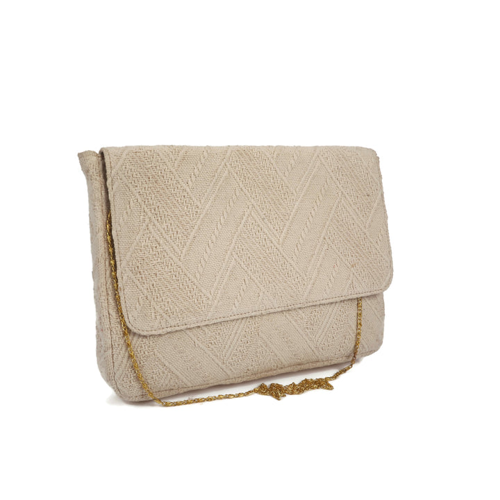 Cream Textured Laptop Bag