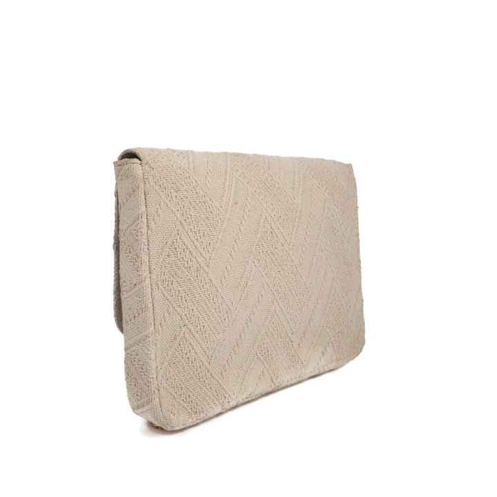 Cream Textured Laptop Bag