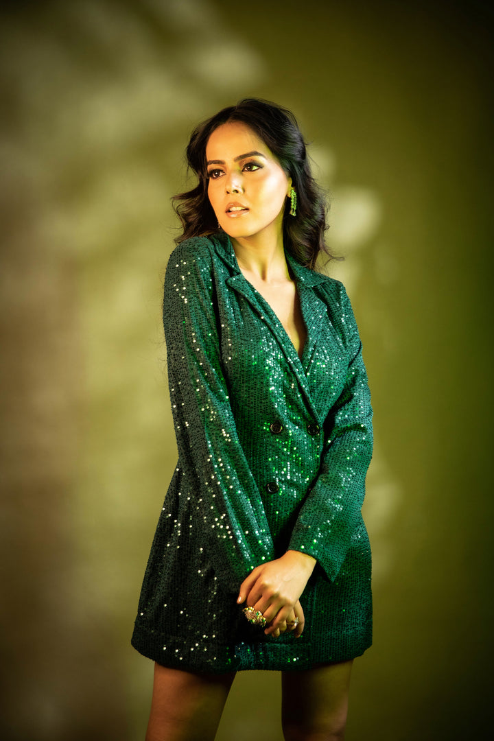 Emerald Blazer Dress