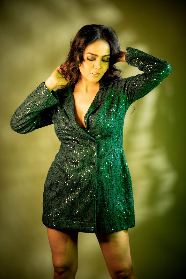 Emerald Blazer Dress