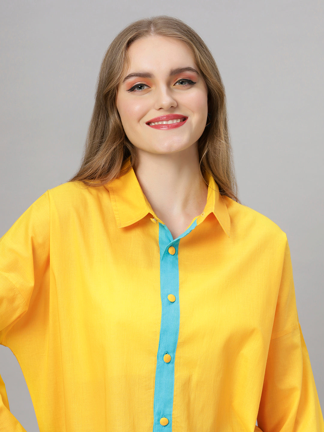 Sunny Yellow Oversized Cotton Shirt