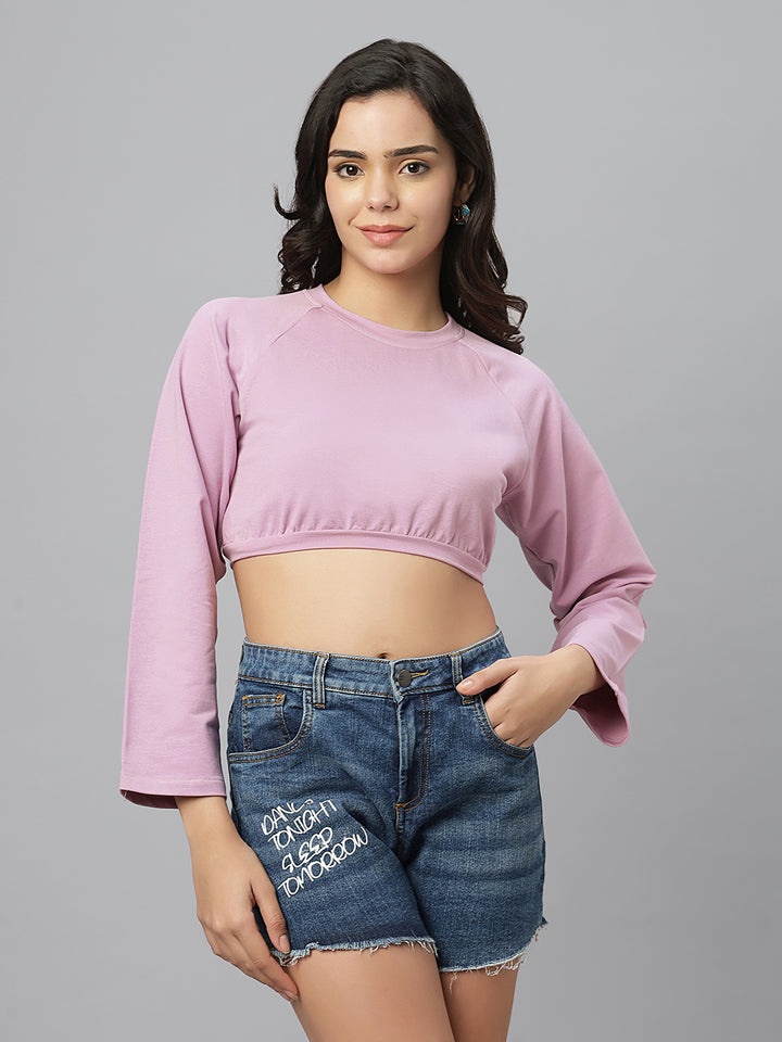 Lavender Cropped Sweatshirt