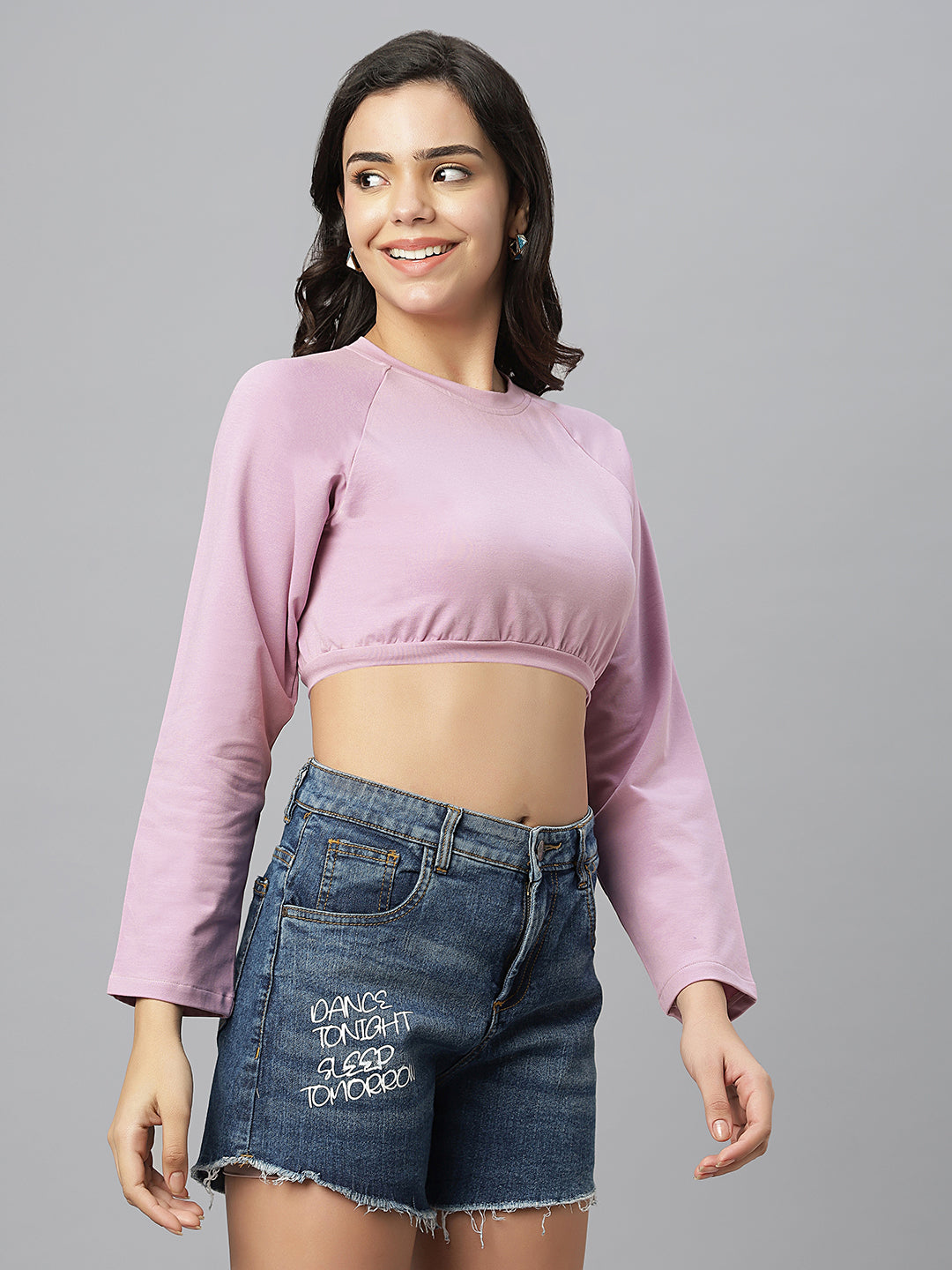 Lavender Cropped Sweatshirt