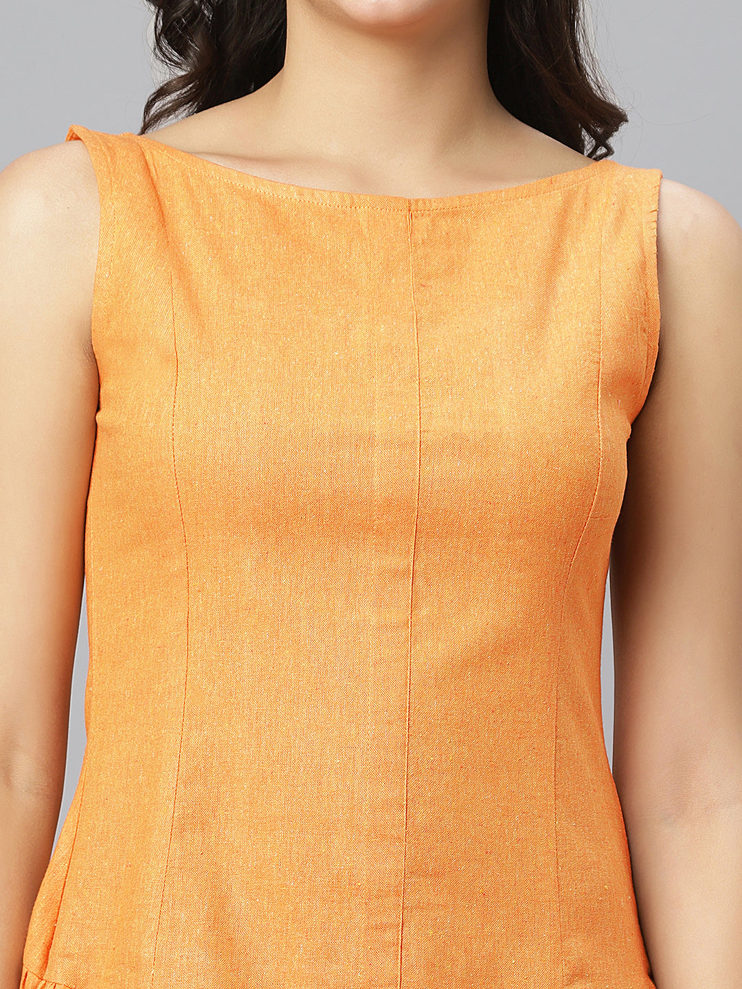 Burnt Orange Linen Dress