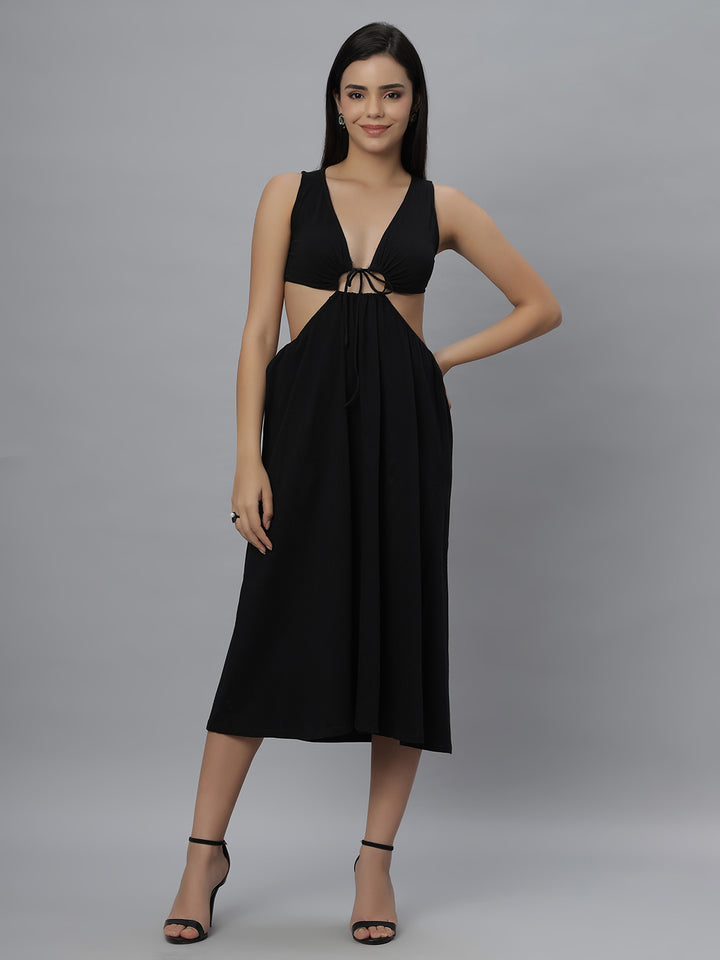 Black Cut-Out  Maxi Dress