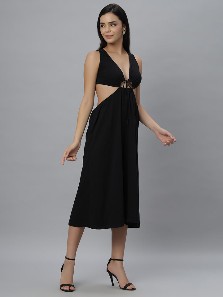 Black Cut-Out  Maxi Dress