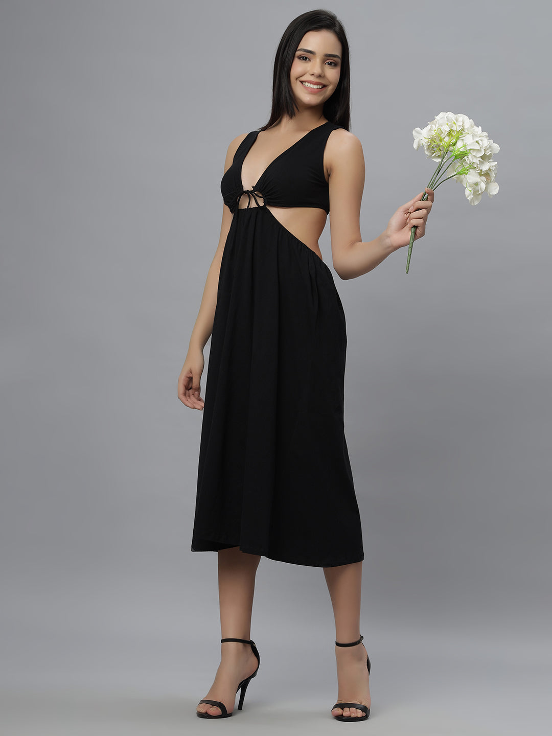 Black Cut-Out  Maxi Dress