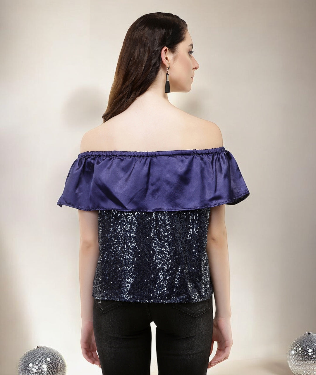 Blackcurrant Bling Bardot Top