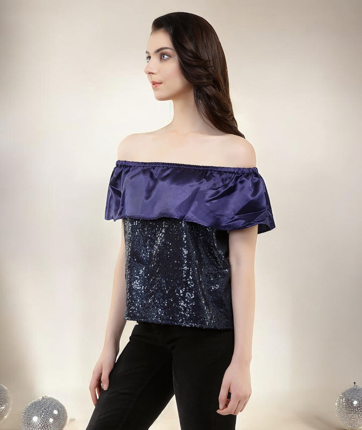 Blackcurrant Bling Bardot Top