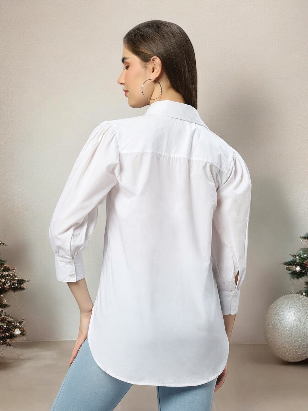 Christmas Cotton Shirt Dress