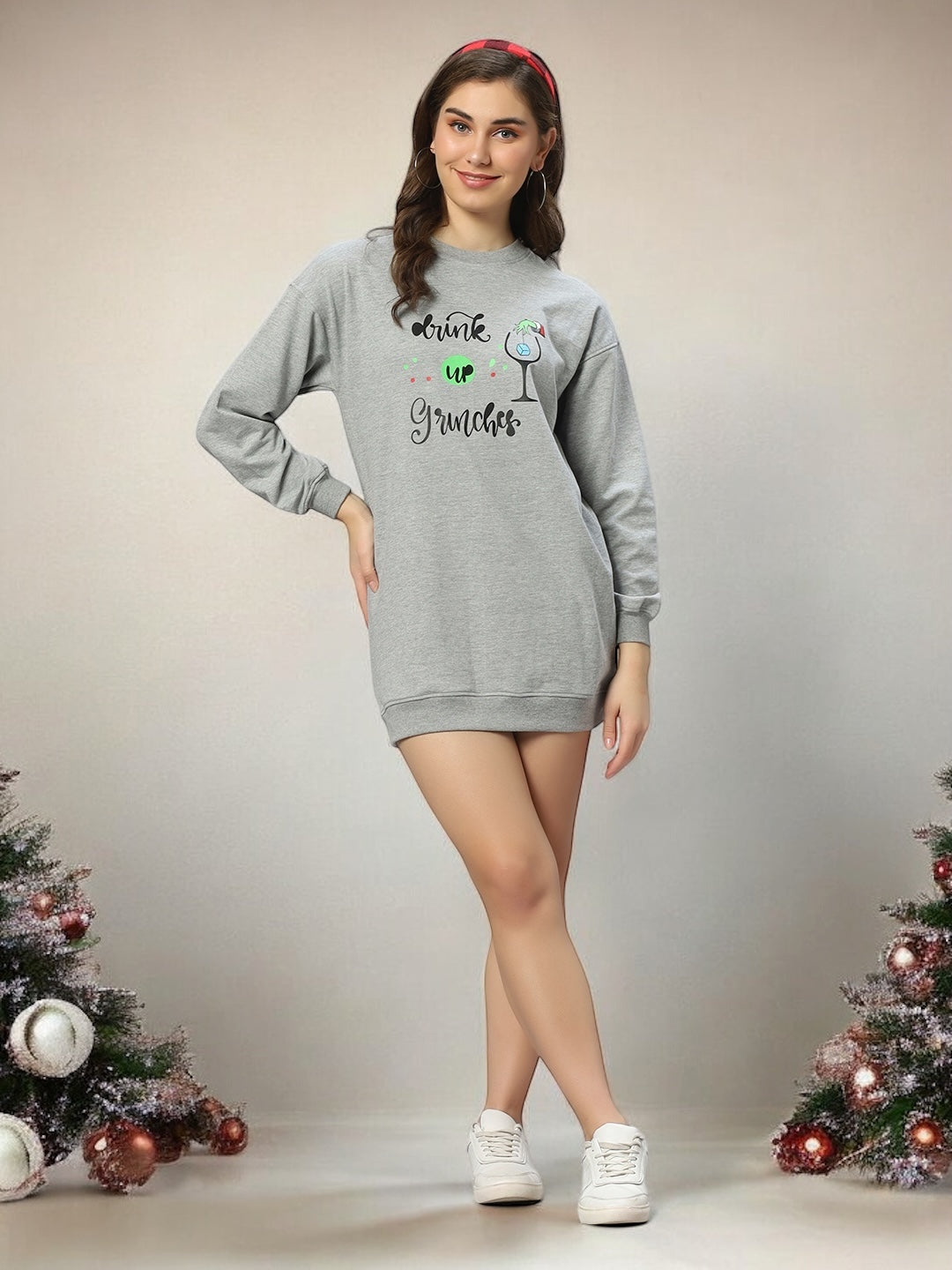 “Drink Up Grinches” Sweatshirt Dress