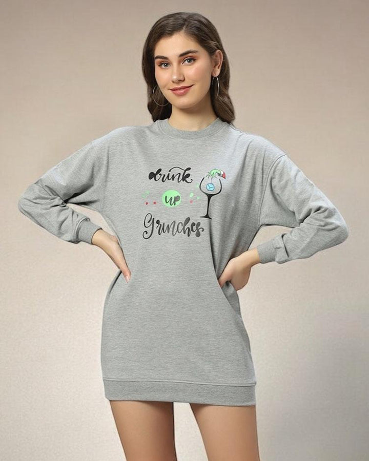 “Drink Up Grinches” Sweatshirt Dress