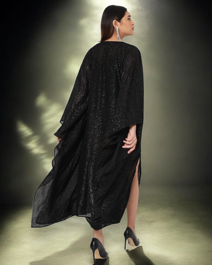 Black Shimmer Long Kaftan