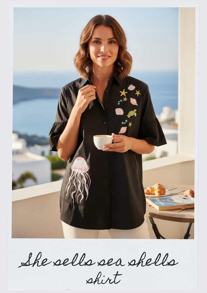She Sells Sea Shells Shirt Dress