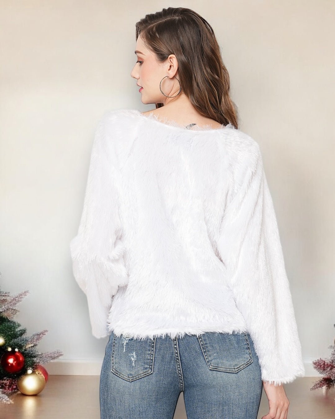 Snow White Faux Fur Sweatshirt