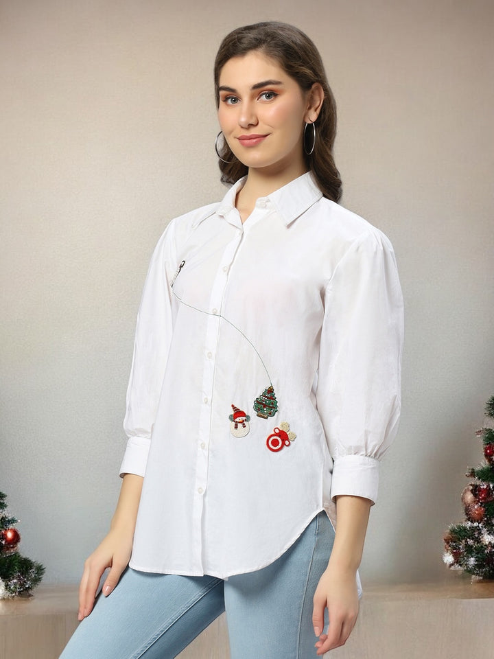 Christmas Cotton Shirt Dress