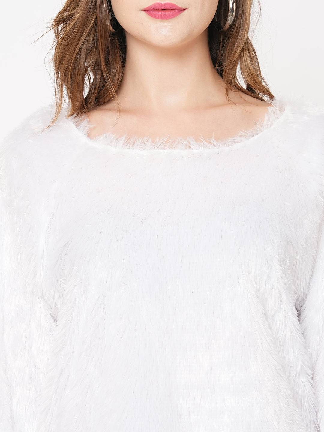 Snow White Faux Fur Sweatshirt