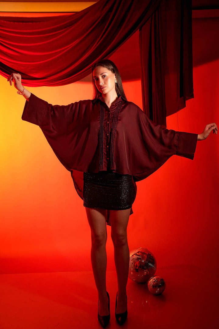 Regal Wine Drape Shirt