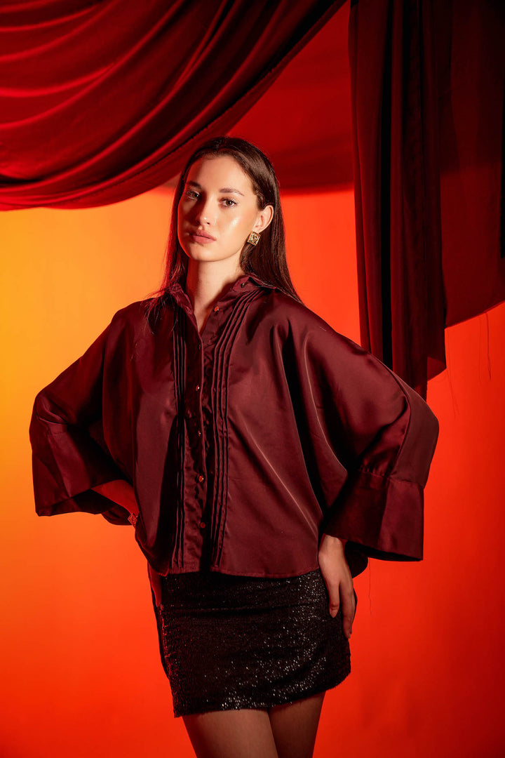 Regal Wine Drape Shirt