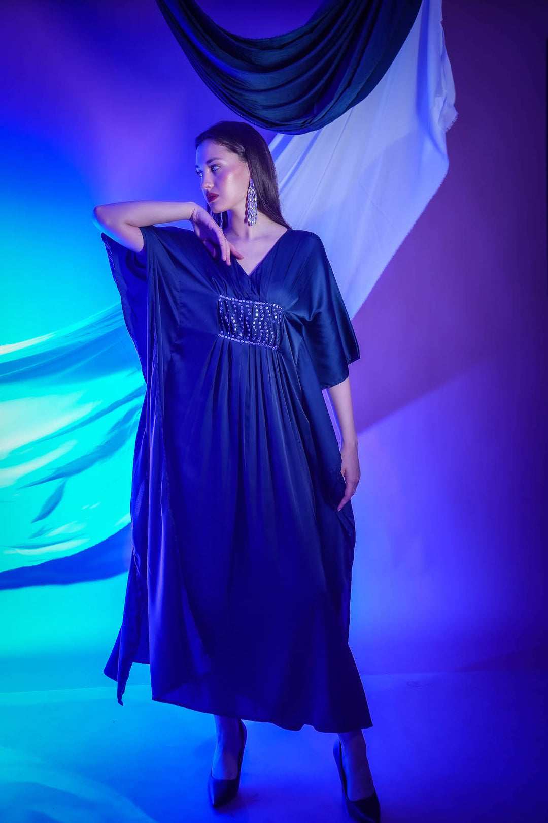 Moonlit Drape Kaftan Dress