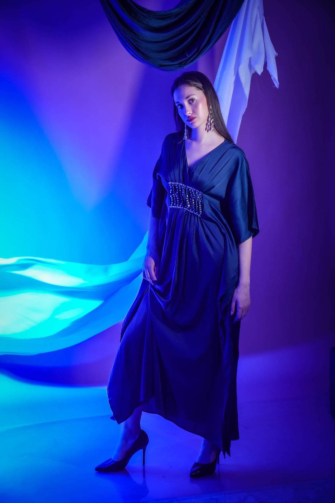 Moonlit Drape Kaftan Dress