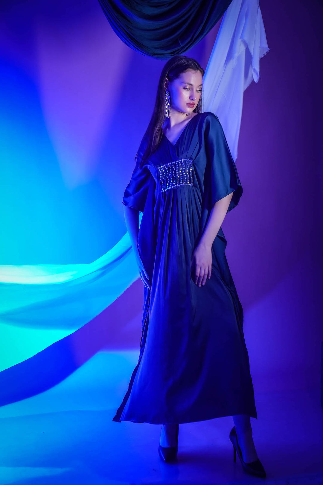 Moonlit Drape Kaftan Dress