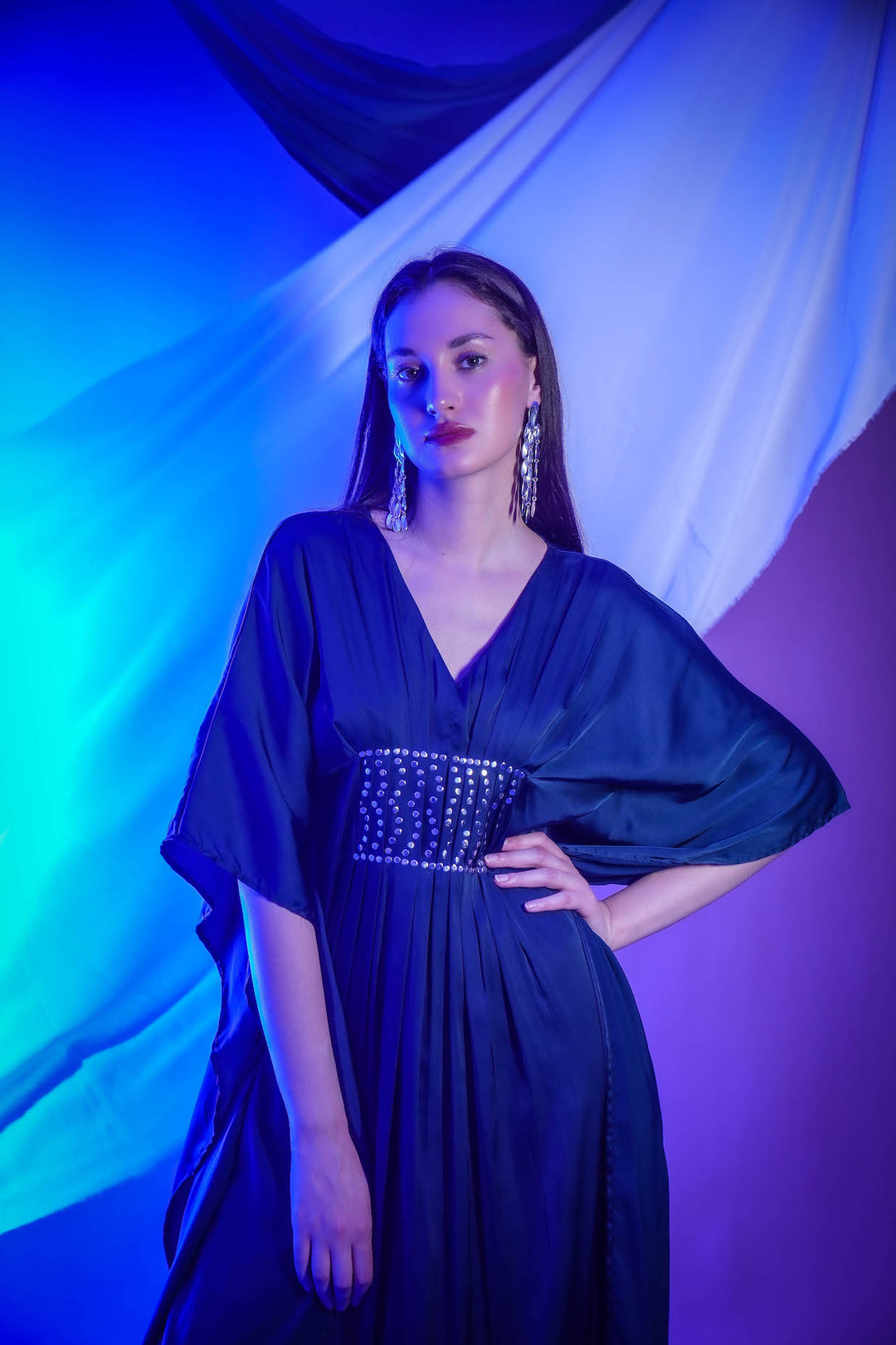 Moonlit Drape Kaftan Dress