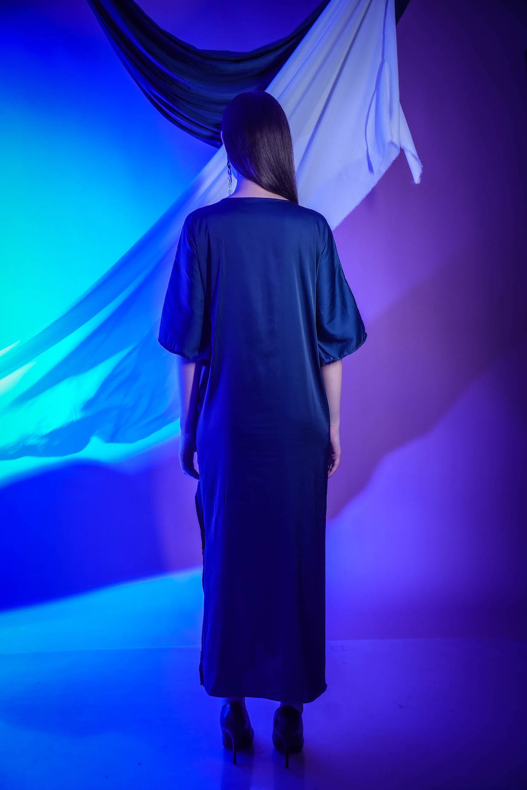 Moonlit Drape Kaftan Dress