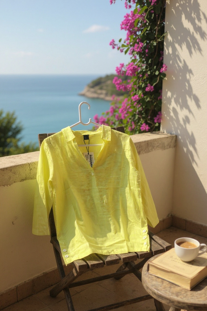 Lime Linen Top