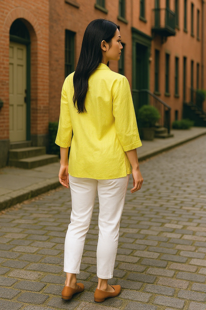 Lime Linen Top