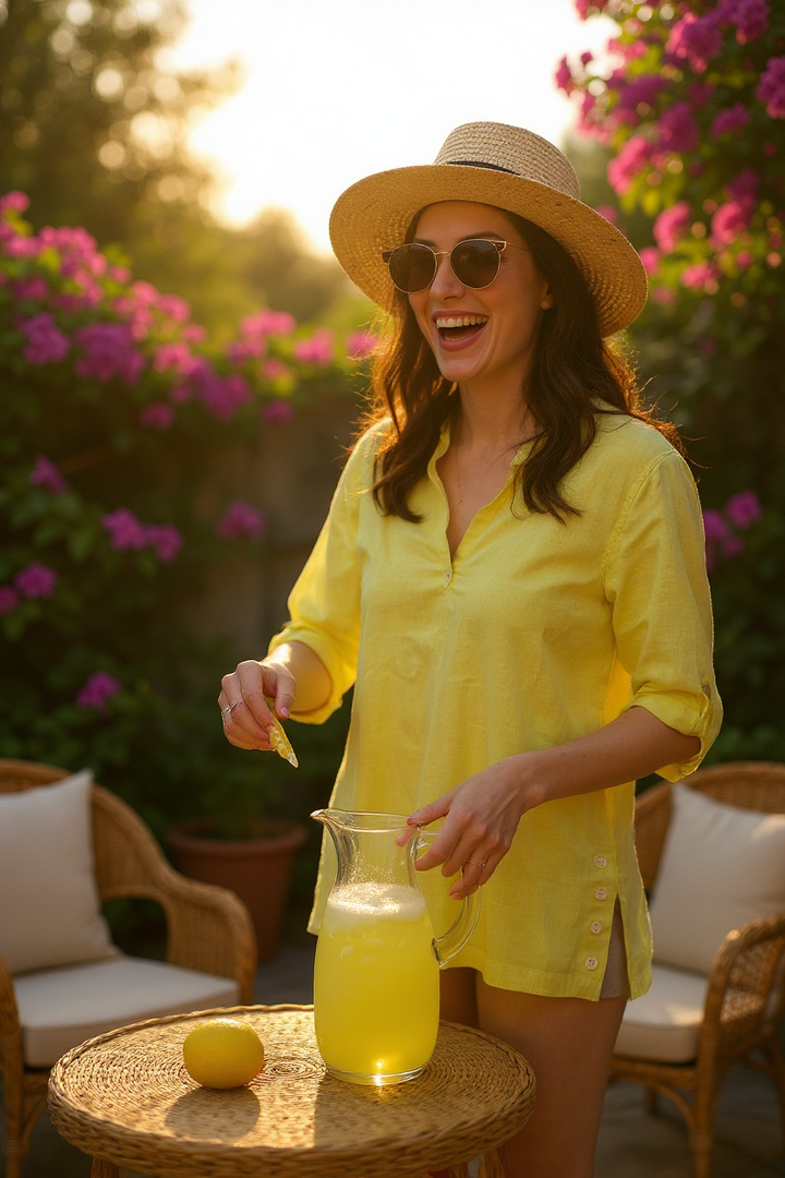 Lime Linen Top