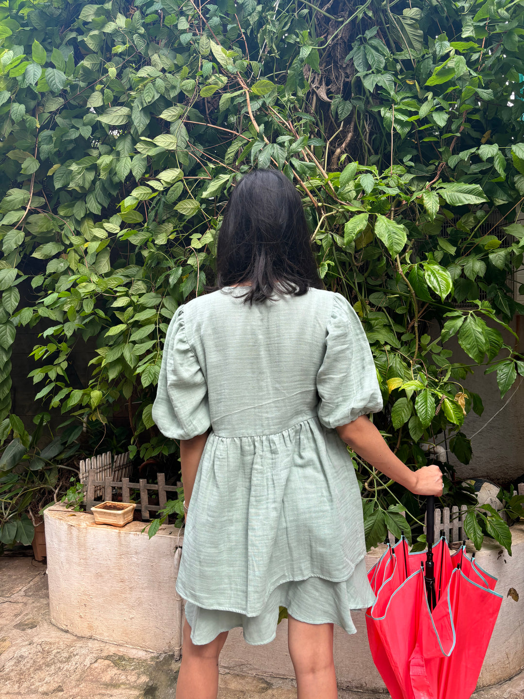 Mint Green Cotton Tie Up Coord Set