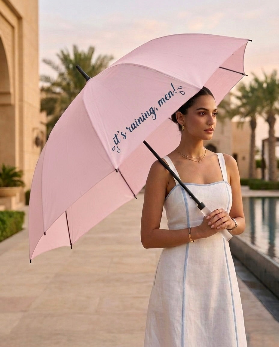 It’s Raining Men Umbrella Pink