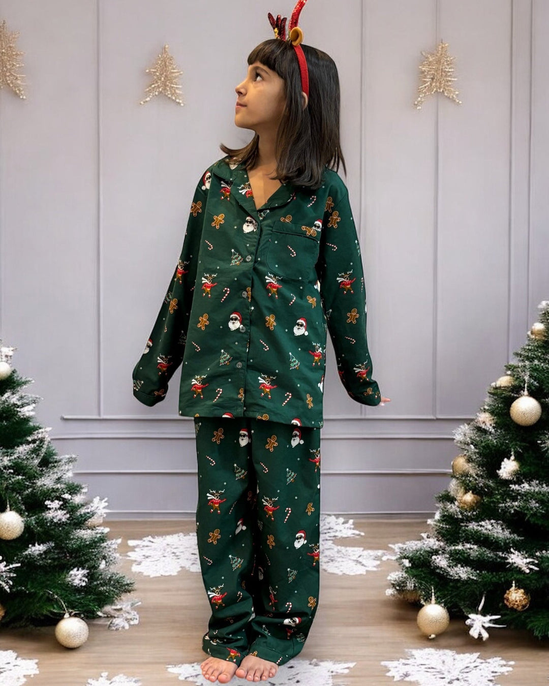 Green Christmas Nightsuit Set