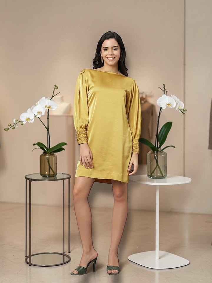 Honeycomb Luxury Satin Dress