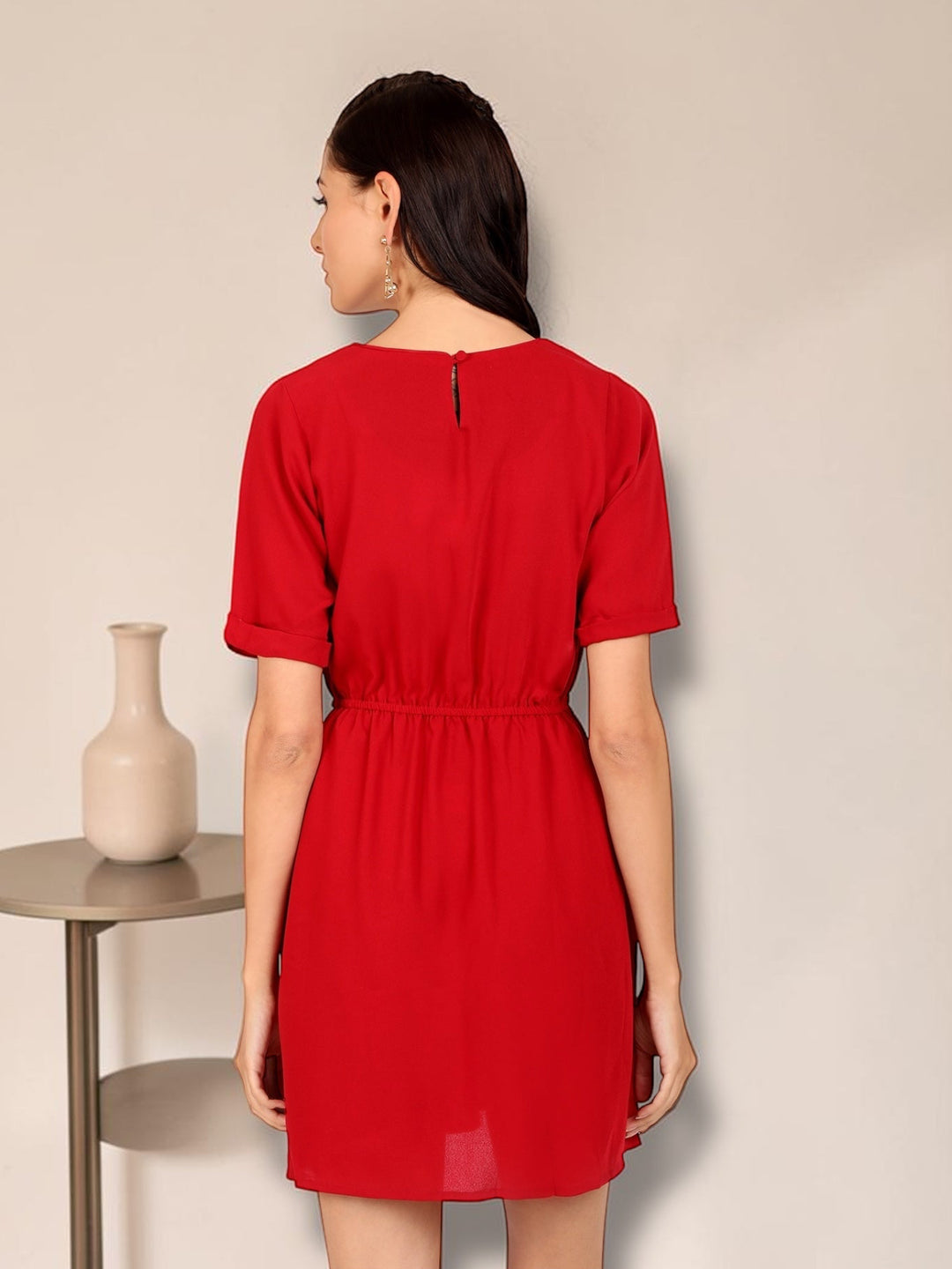 Red Wrap Over Dress