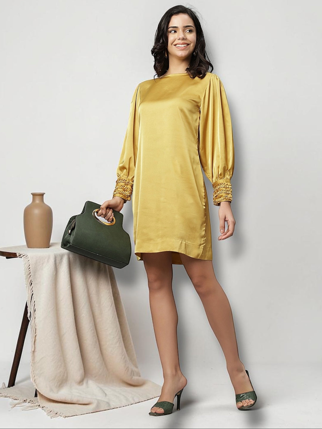 Honeycomb Luxury Satin Dress