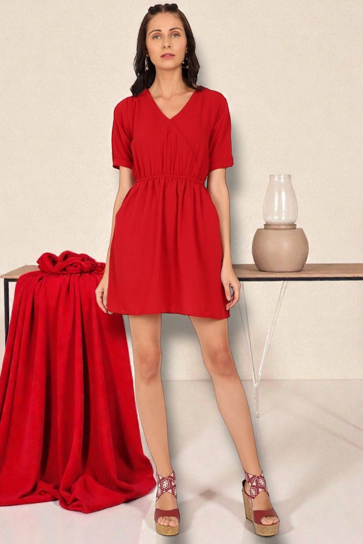 Red Wrap Over Dress
