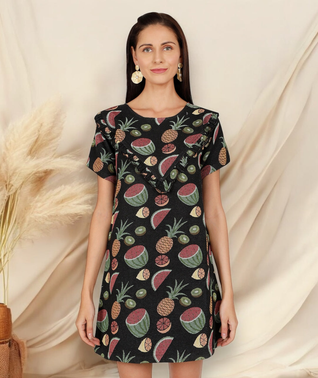 Fruity Frilled jacquard Dress